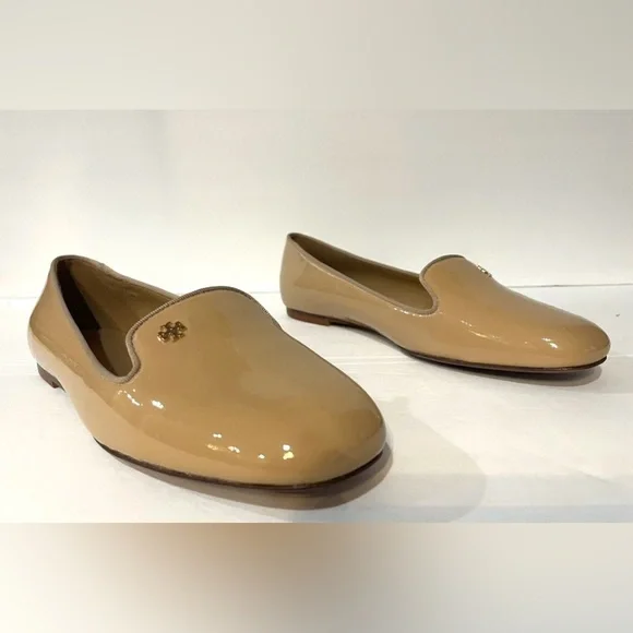 Tory Burch Women's Beige Patent Loafers - Picture 3 of 10